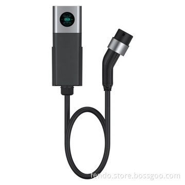 Portable and Wall-Mounted 7KW 32A Waterproof EV Charger with LED Display and App Control